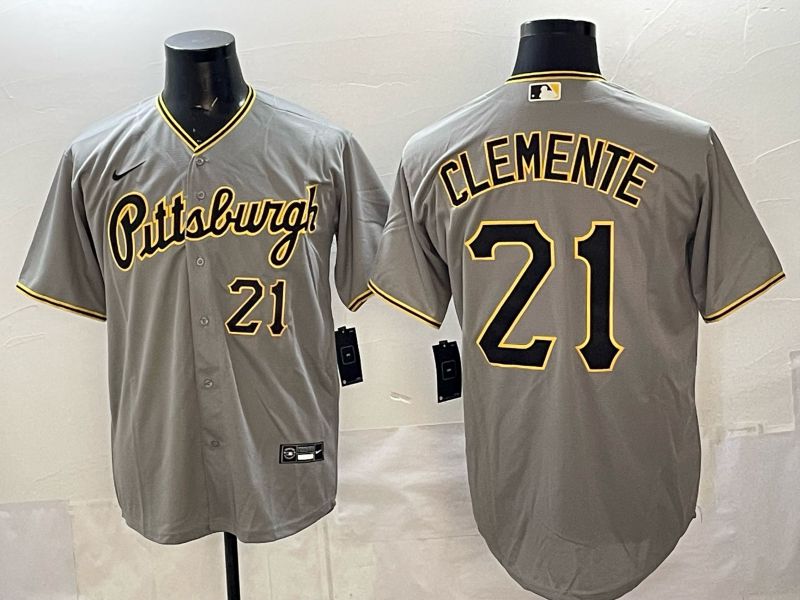 Men Pittsburgh Pirates #21 Clemente Grey Game 2026 Nike MLB Jersey style 002